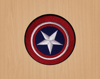 Parche de películas, Parche de superhéroes Capitán América, Plancha en parche, Parche bordado para chaquetas, Parche fácil, Coser en parche 7cm