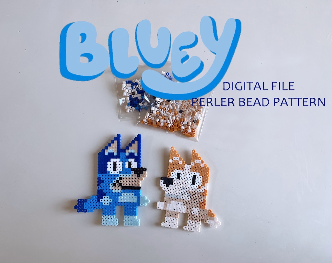 DIGITAL FILE ONLY Perler Bead Pattern for Bluey and Bingo 