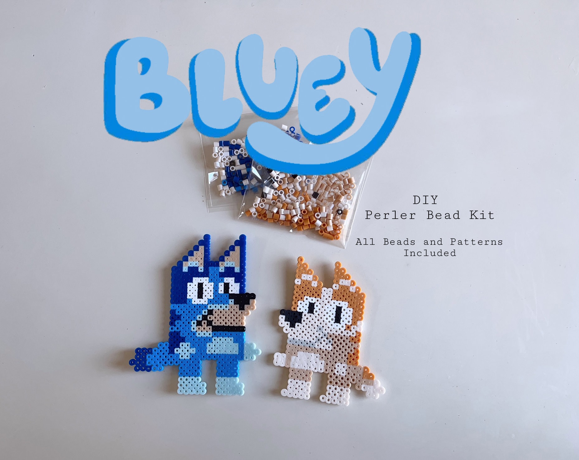 Perler Bead Kit Bluey and Bingo Etsy India
