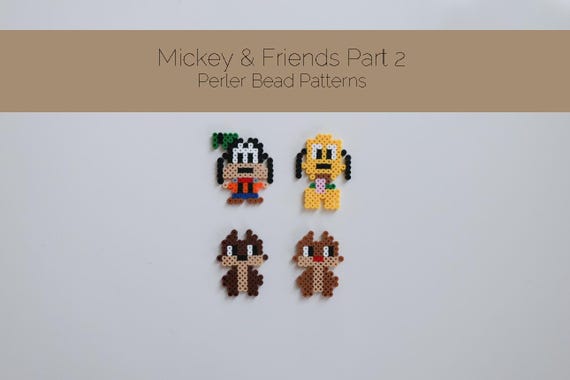Mickey and Friends Part Perler Bead Patterns, Mini Size, DIY