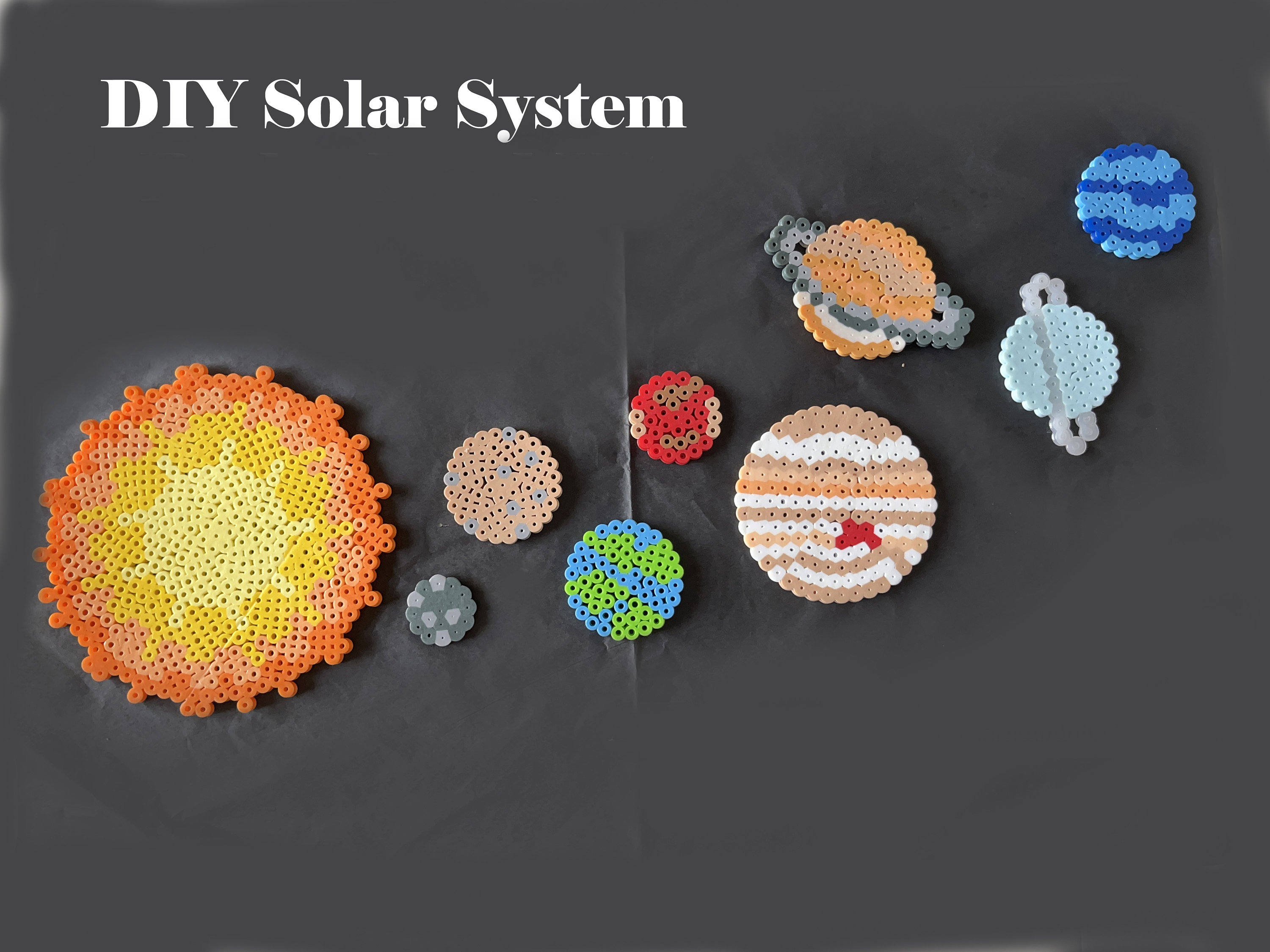 DIGITAL DOWNLOAD Solar System DIY Perler Bead Patterns Sun Mercury Venus Earth Mars Jupiter Saturn Craft Etsy