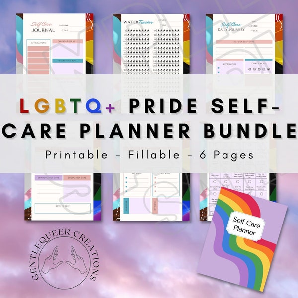 LGBT Self Care Checklist, Self-Care Planner, Selfcare Journal Tracker, Wellness Planner Printable, Daily Wellbeing