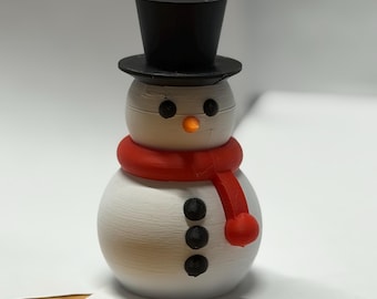 Muñeco de nieve invernal impreso en 3D