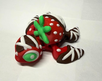 Tortuga marina con fresas cubiertas de chocolate: figura caprichosa impresa en 3D de PLA.