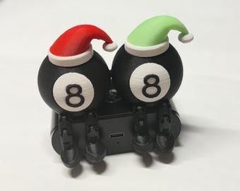 Bola 8 con patas flexibles y gorro navideño (artículo individual)