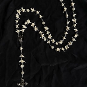 Rattlesnake Vertebrae Rosary: Gothic Crucifix Bone Necklace