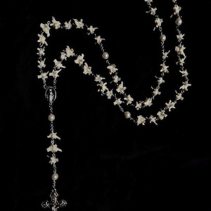 Serpent's Prayer Rosary: Snake Vertebrae Crucifix Necklace, Gothic Oddities, Taxidermy Jewelry, Bone Rosary