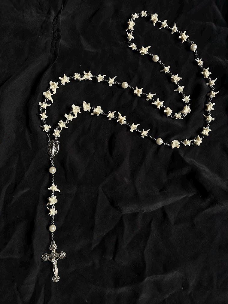 Rattlesnake Vertebrae Rosary: Gothic Crucifix Bone Necklace - Etsy