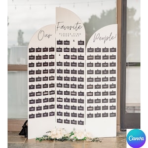 Plantilla de cartas de tabla de asientos de boda Canva Descarga digital