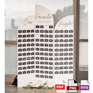 Cartas de tabla de asientos de boda Archivos SVG, PNG y PDF para Cricut - Descarga digital