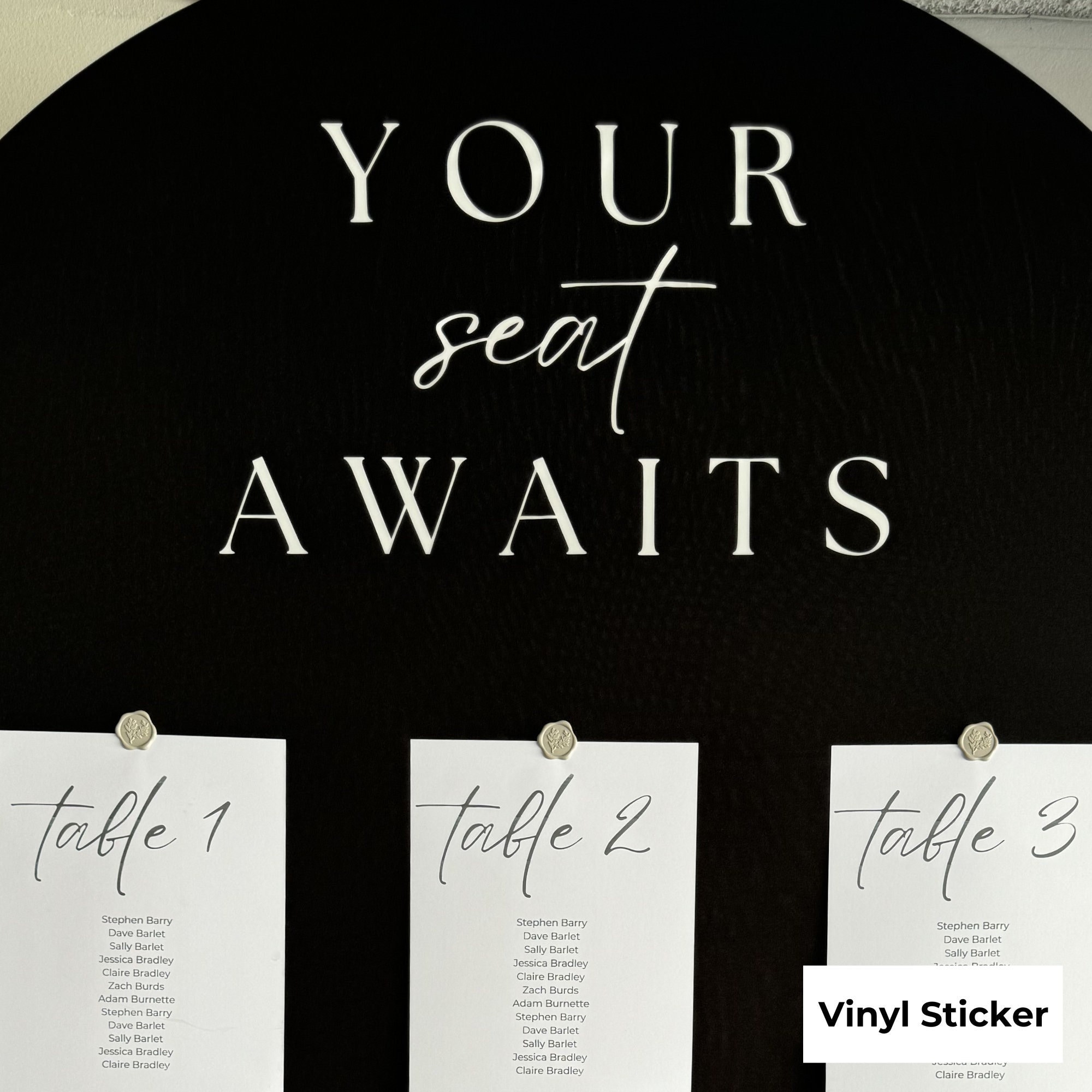 Wedding Seating Chart Vinyl Letter Sticker - See Description for Size ...
