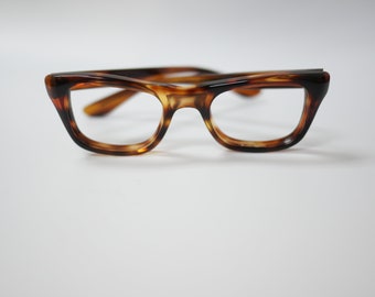 Vintage 1960s Bausch & Lomb Tortoise 46-20  Eyeglass frames optical eyeglasses USA MADE