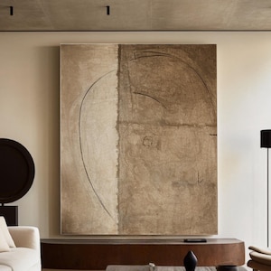 Oversize Brown Minimalist Art Brown Abstract Painting Brown Minimalist Painting Dark Brown Abstract Wall Art Brown Wabi Sabi Wall Decor