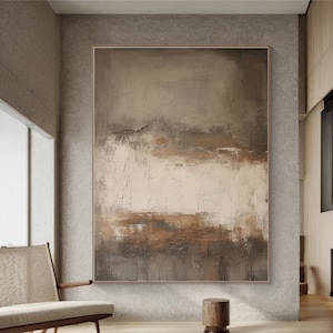 Black And Brown Painting Wabi Sabi Wall Art 3D Texture Wall Art Brown Minimalist Painting Textured Canvas Wall Art Beige Abstract Wall Decor