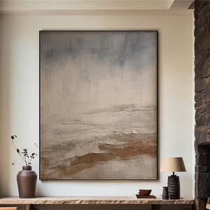 Beige Wabi Sabi Wall Art Brown Minimalist Painting Brown Wall Art Beige Textured Painting Beige Wall Painting Textured Art Brown Home Decor