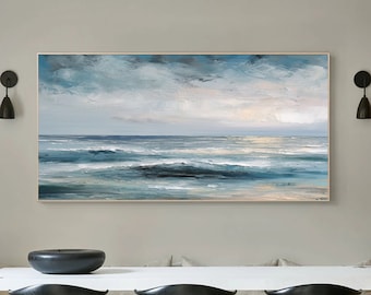 Großes abstraktes Ölgemälde: Meer Leinwand Kunst