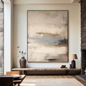 Beige Abstract Painting: Modern Textured Canvas Art