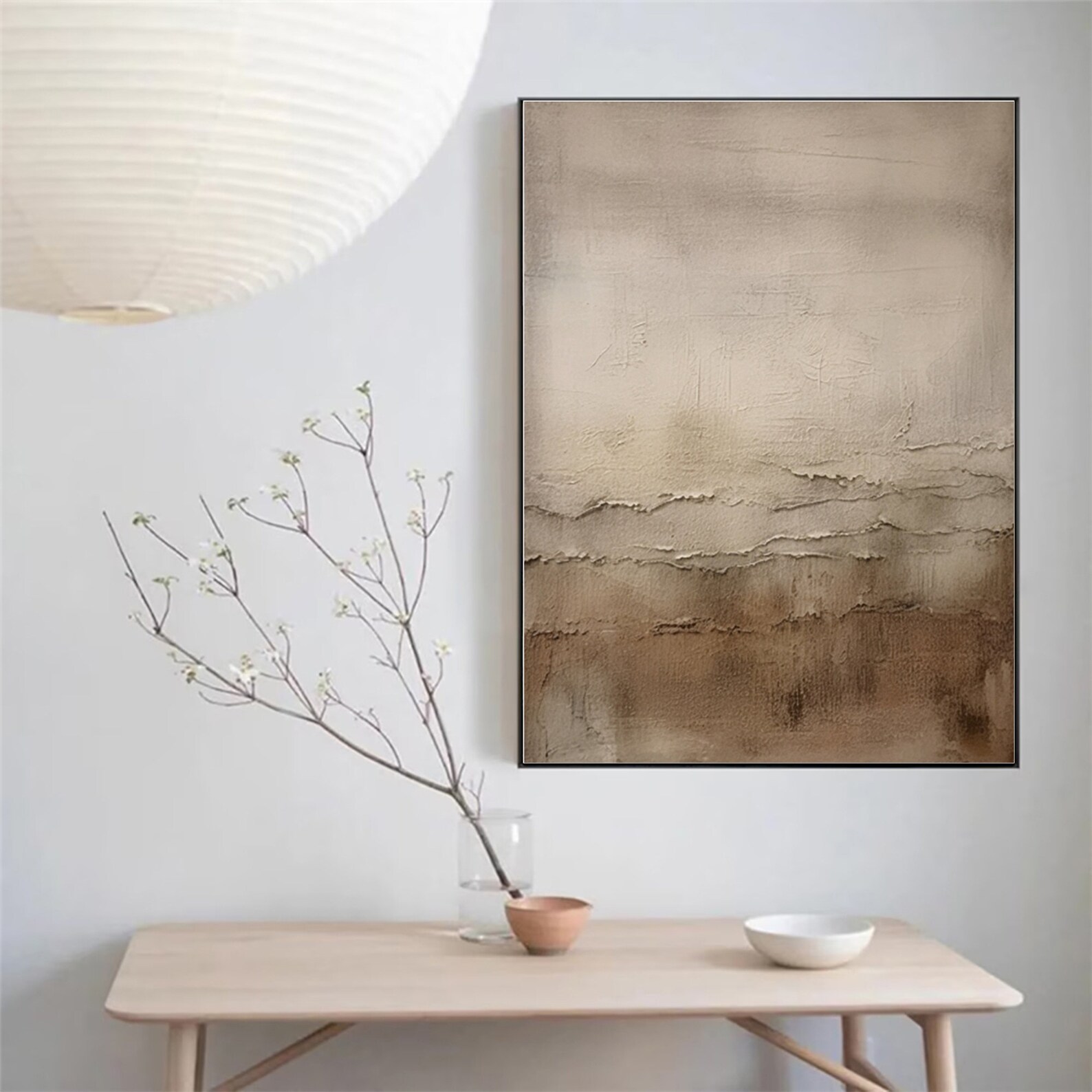 Brown Beige Textured Wall Art Brown Painting Beige 3D Textured Painting ...