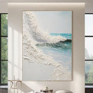 Ocean Textured Painting Original Ocean Wave Oil Painting On Canvas, Large Wall Art, Coastal Beach Wall Art , Bedroom Living Room Decor