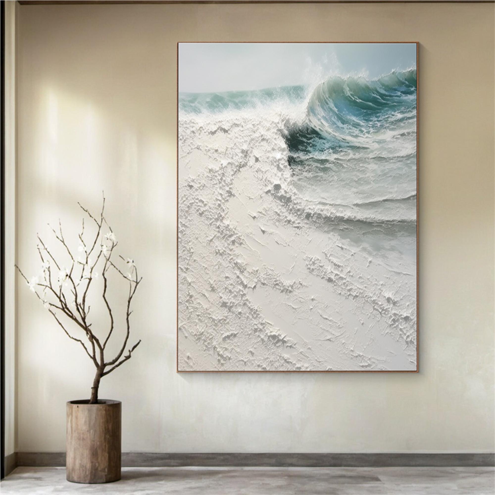 Textured Ocean Wave Painting: 3D Abstract Coastal Wall Art - Etsy