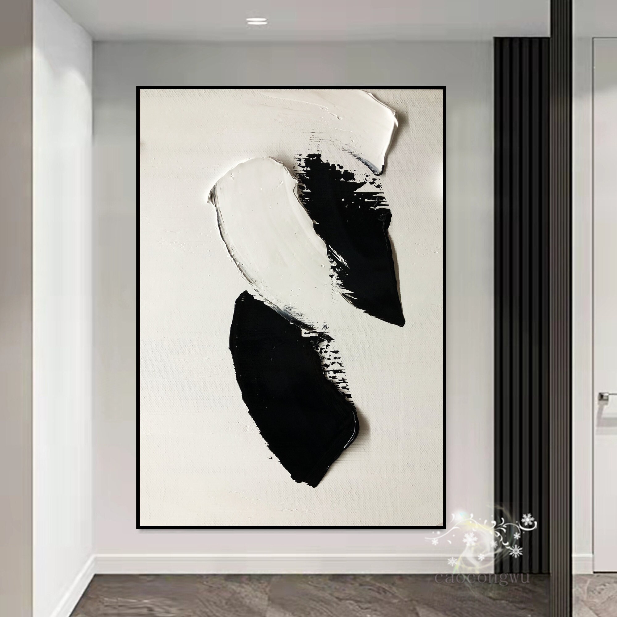Contemporary Black And White Painting