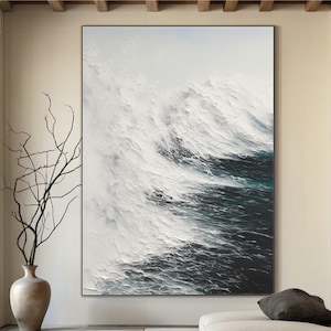 Dipinto con texture oceanica, dipinto astratto 3D con texture su tela, dipinto moderno con texture oceanica, dipinto su tela con texture oceanica.
