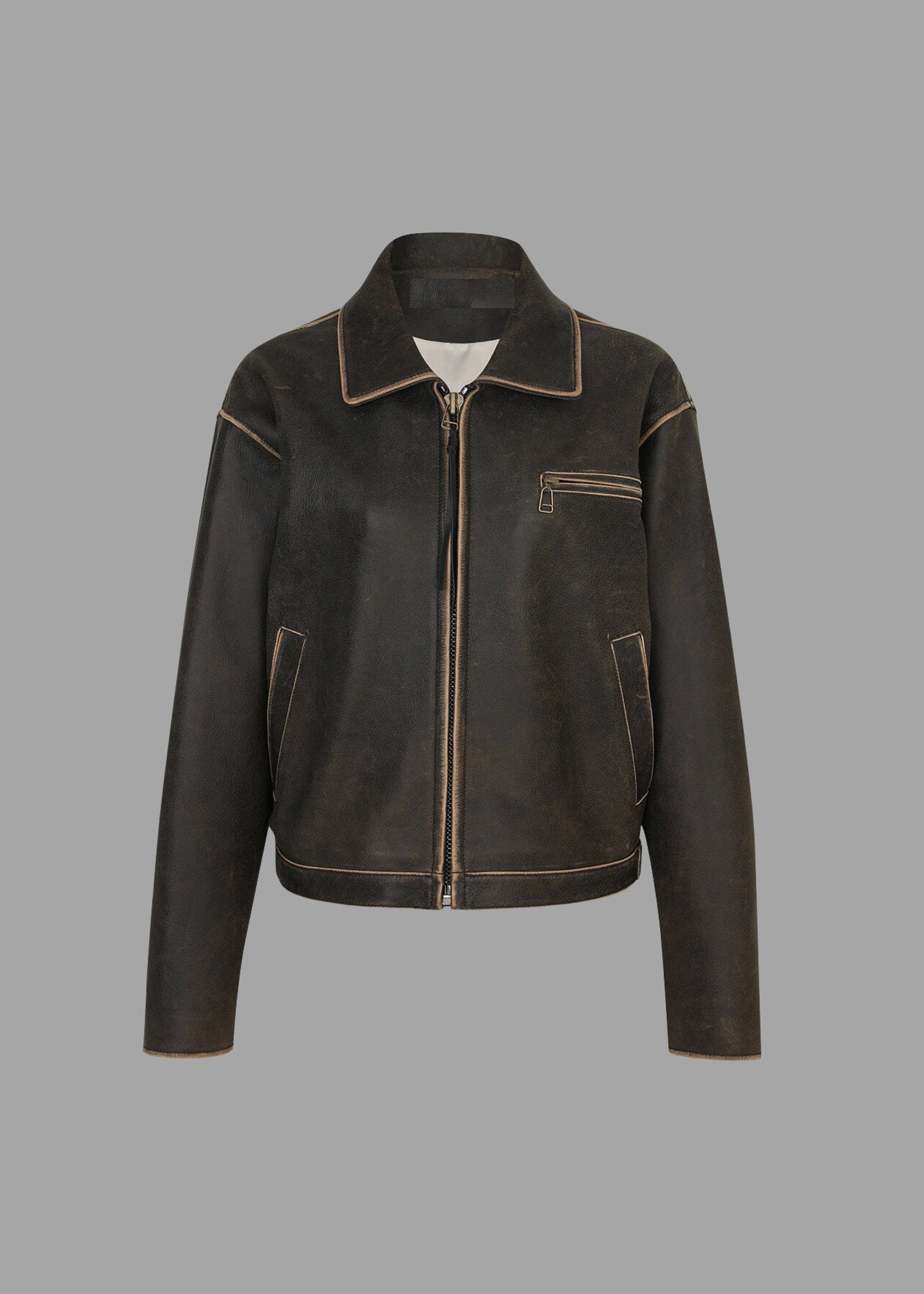 90's Distressed Brown Leather Jacket, Vintage Oversized Boxy 90's Distressed Brown Leather Jacket, Vintage Oversized Boxy