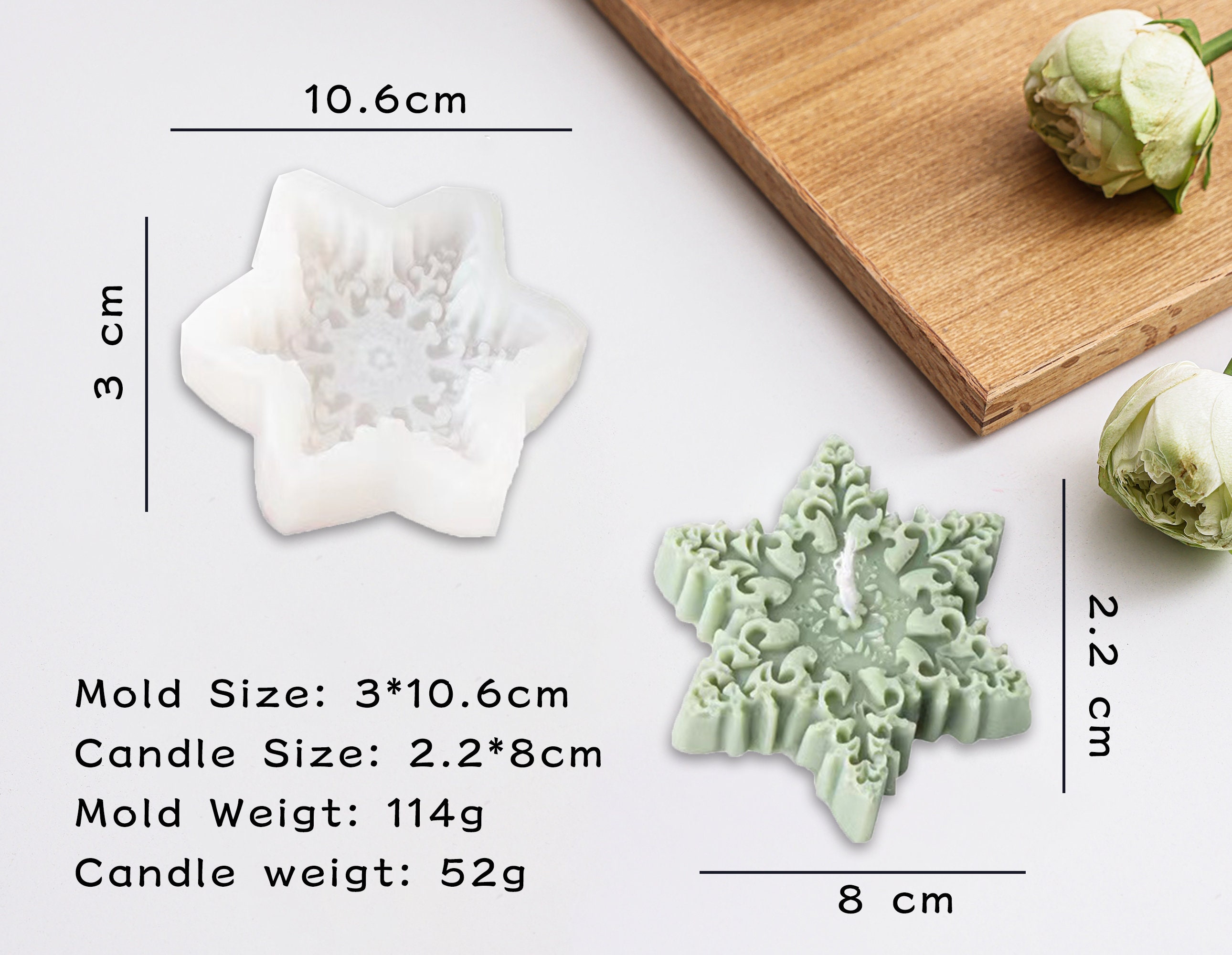 Silicone Wax Melt Molds Christmas Snowflake Valentine's Day