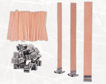 100 STUKS Houten Kaarsenlont voor het maken van kaarsen 5,1X0,5 Inch Knetterende Houten Kaarsenlont voor Sojakaarsen maken, lange houtlont 