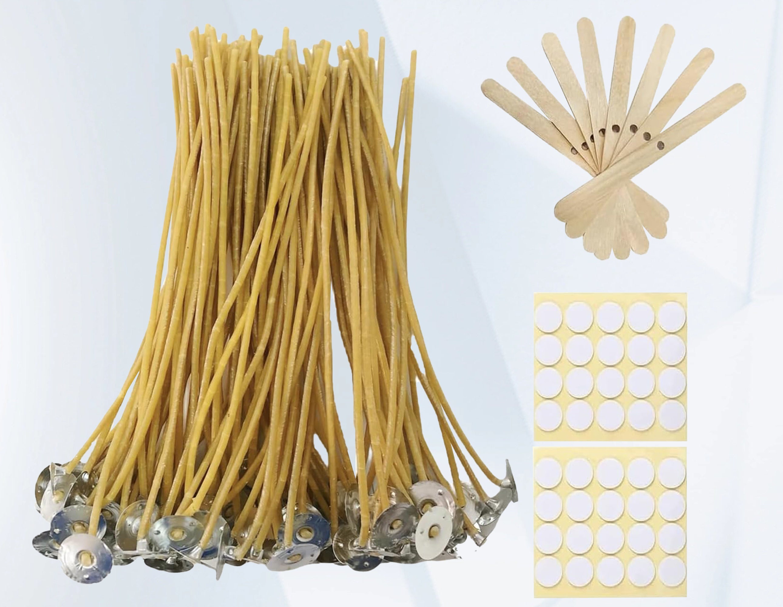 Beeswax Candle Wicks 100 Pcs 8/6/3.5 Inch 2.5mm Candle Wicks Pre