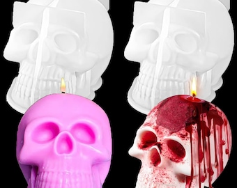 3D Skull Resin Molds, Skull Candle Molds, Silicone Skull Shape Handmade Candle Making Mould, DIY Craft Resin Mold for, Aromatherapy Candle