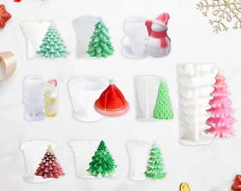 Candle Molds 3D Christmas Silicone Pine Tree Candle Molds for Candle Making Resin Epoxy Handmade Casting Mold for DIY Craft, Christmas Tree