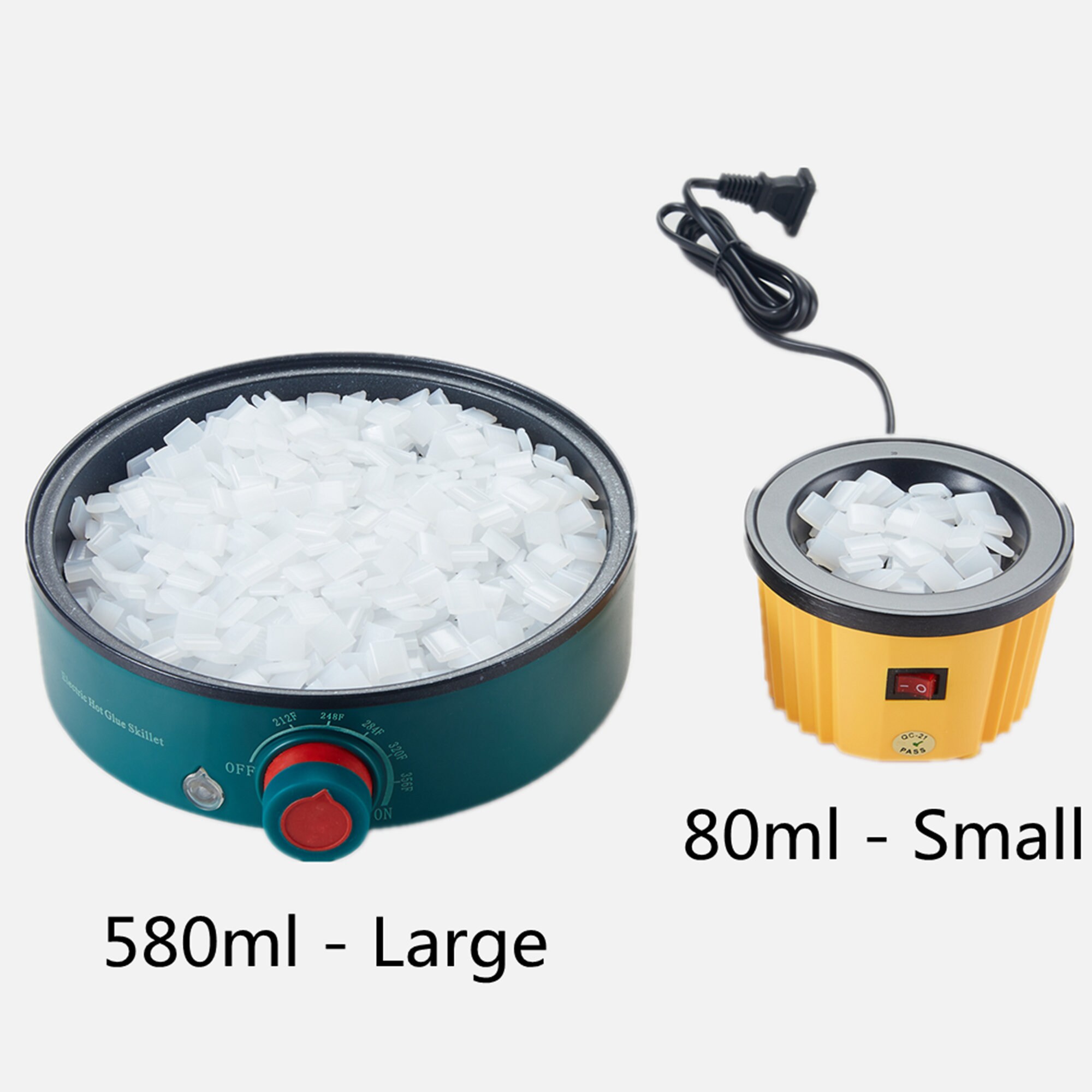 580ml 450W Hot Glue Melting Pot, Glue Skillet Able to Melt Glue Pieces and  Glue Sticks8.63 Inch Diameter, 1.13 Inch Depth 