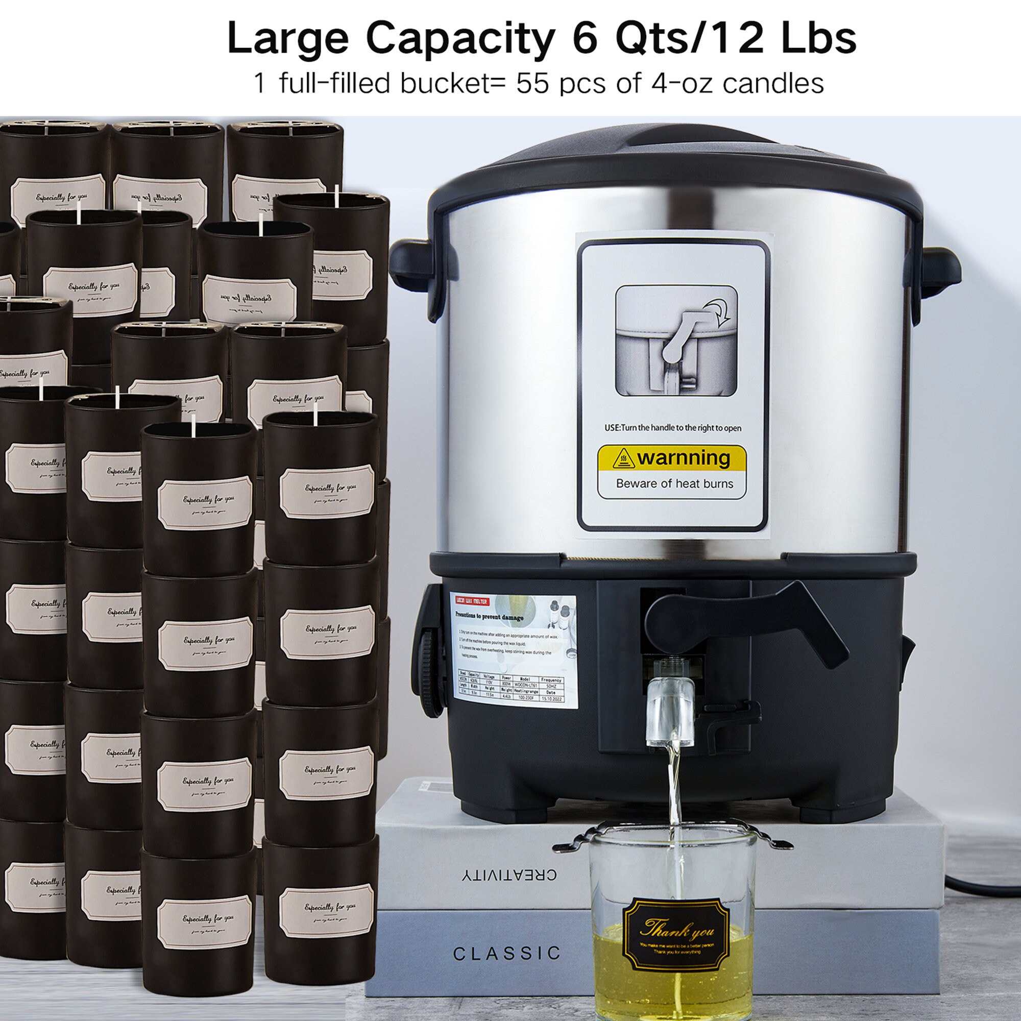 Electric Wax Melter for Candle Making With Spoutlarge 6qts Etsy Australia