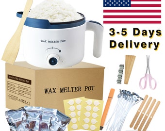 Candle Making Kit with Electric Wax Melter Pot, DIY Candle Making Supplies for Beginners (Capacity 1.8L/60 oz)