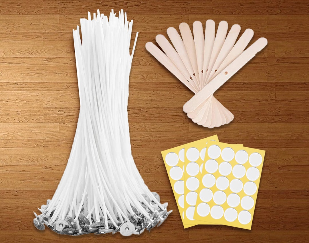 Bulk Candle Wicks 100 Pcs With 60pcs Candle Wick Stickers and 10 Pcs