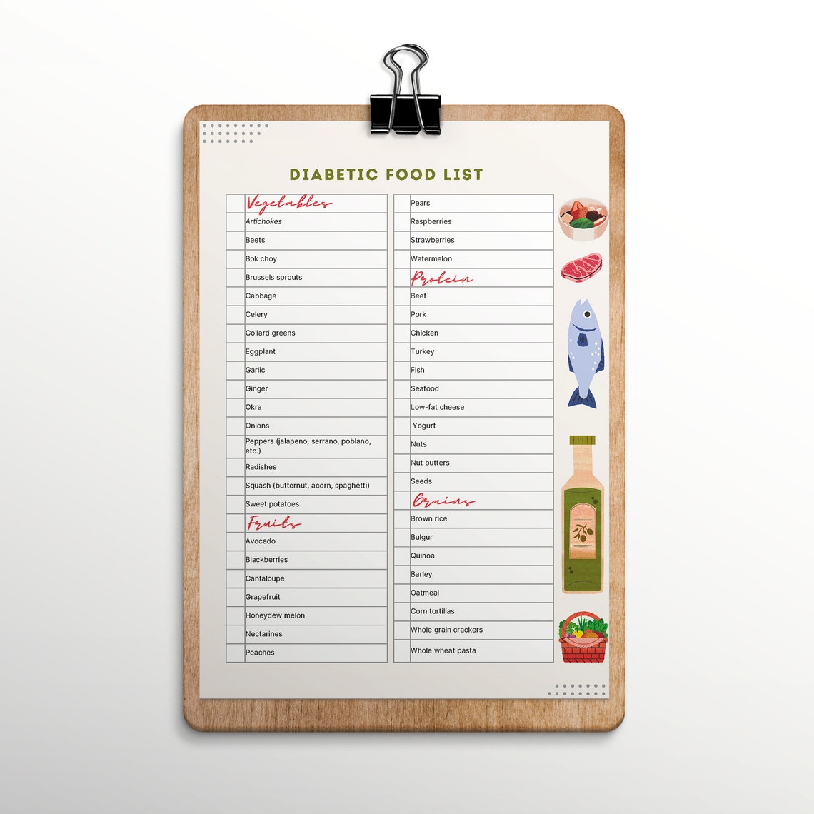 Essential Diabetic Food List PDF - Healthy Diabetes Food List ...