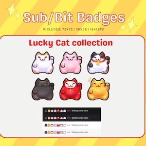 Twitch Cheer Sub Badges | Lucky Cats
