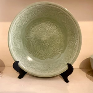 Ancient Ming Longquan Celadon Plate 31 Cm