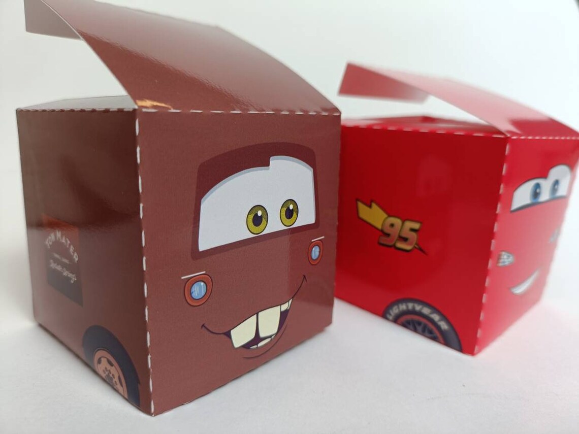 DIY File Template Printable Cars Treat Box Birthday Decoration Party ...