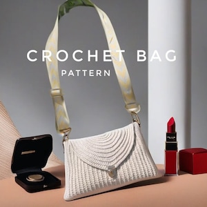 Modèle de sac à bandoulière au crochet facile. Petit modèle de sac bandoulière au crochet élégant. Tutoriel téléchargeable sur le sac à bandoulière Easy Crochet.