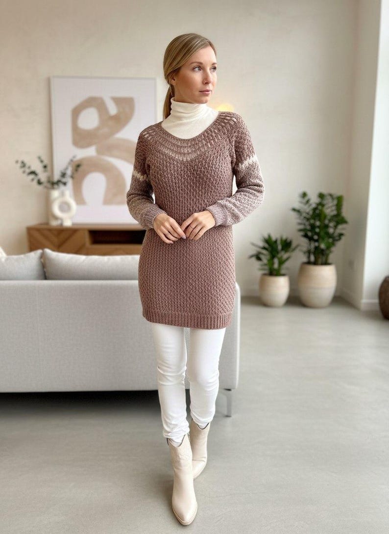 Inglés. Patrón para el jersey de crochet «Light». Patrón para el jersey de mohair «Light» para niños. Tallas XS-3XL. Idioma inglés. imagen 10