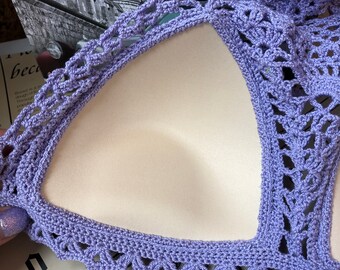 English & Spanish. Easy Pattern for Crochet Bikini Top addy