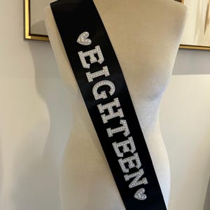 Colour Pearl Birthday Sash | Personalised Birthday Party Sash | Last Disco theme | Diamanté Sparkle Sash | Fourty Sash | Birthday Gift