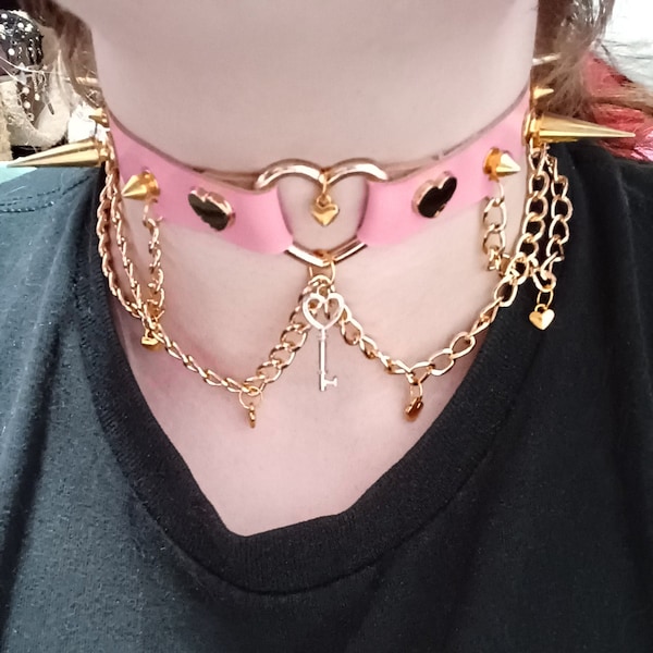 Lovesick || Punk/pastel goth leather choker