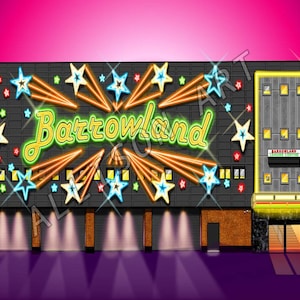BARROWLAND - art, music, bands, gigs, poster, gift, Glasgow, Scotland, Scottish, illustration, A4