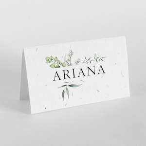Marque-places personnalisés à planter. Jolis marque-places fabriqués à partir de papier ensemencé.   Cadeau invité original. Verdure