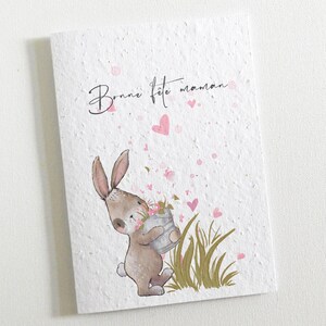 Une jolie carte à planter Fête des Mères. Carte ‘Bonne Fête Maman’ fabriquée à partir du papier ensemencé. Belle Carte originale qui fleurit