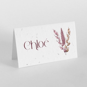 Marque-places personnalisés à planter. Jolis marque-places fabriqués à partir de papier ensemencé.   Cadeau invité original. Bouquet Naturel
