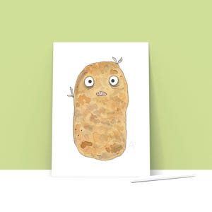 Sapevi che le patate hanno i denti? Stampa artistica carina e buffa.